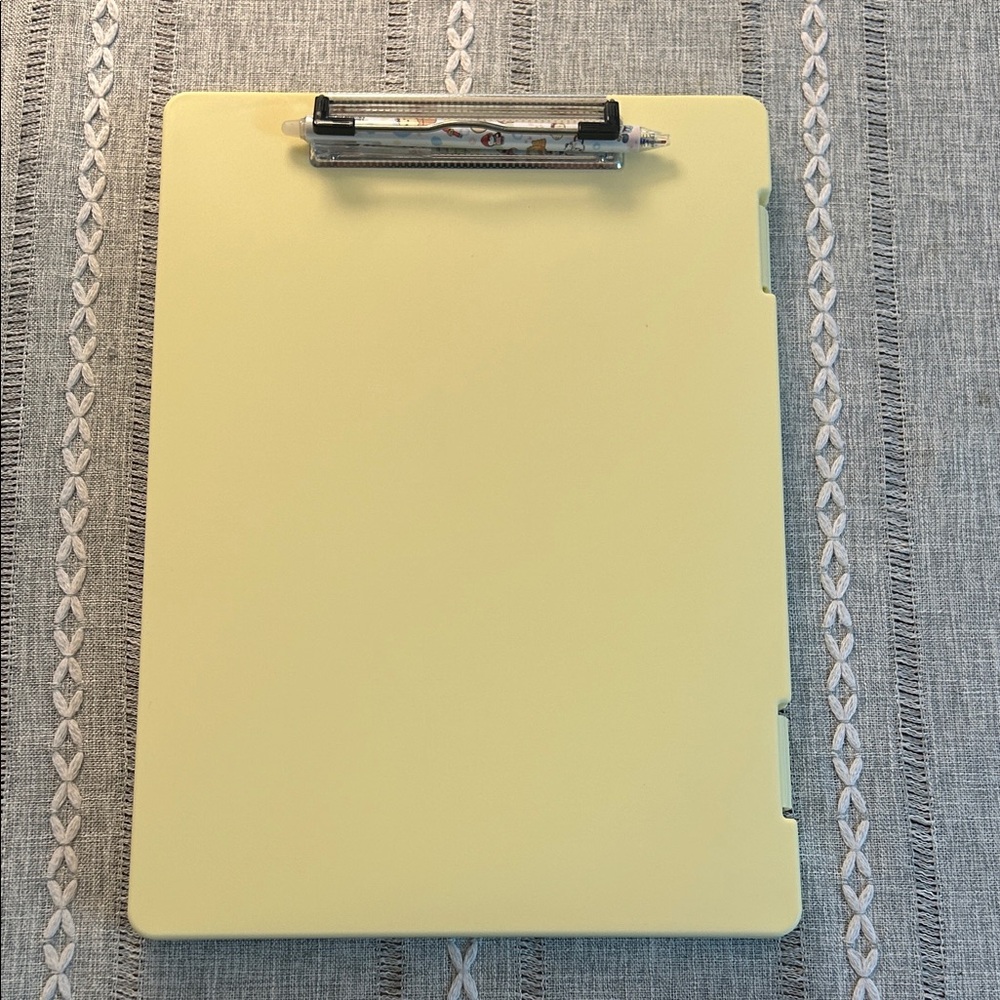 Yellow Clipboard with Storage & Pen Holder (pen included)